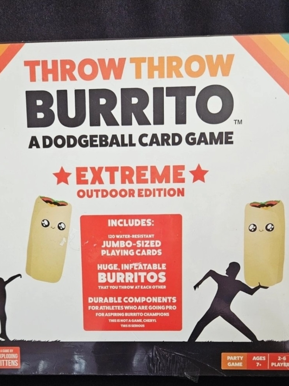 Throw Throw Burrito Extreme Exploding Kittens Game Inflatable Dodge-Burritos NEW